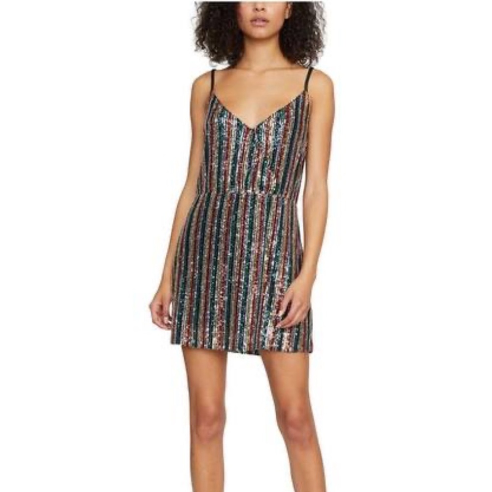 NWT Sanctuary Rainbow Prism V Neck Sleeveless Cocktail Dress